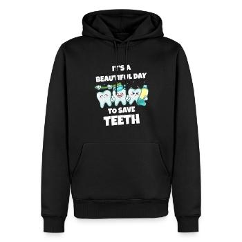 Zahn Zähne Zahnarzt Zahnmedizinische Angestellte - Männer Premium Bio Hoodie - Schwarz - Vorne - Nico (187cm)