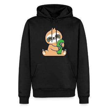 Zucchini - Männer Premium Bio Hoodie - Schwarz - Vorne - Nico (187cm)
