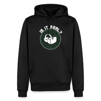 Cadeau VR de réalité virtuelle - Sweat à capuche Premium bio Homme - noir - Devant - Nico (187cm)