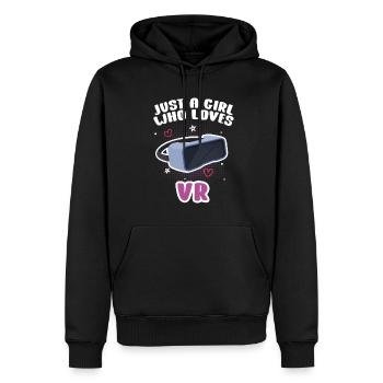 Virtual Reality VR Geschenk - Männer Premium Bio Hoodie - Schwarz - Vorne - Nico (187cm)