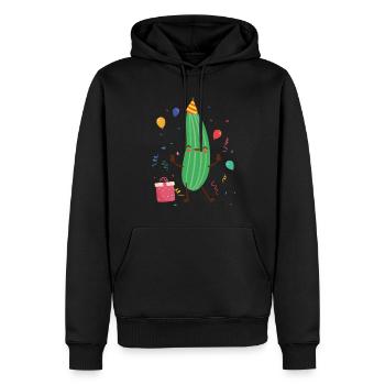 Zucchini - Männer Premium Bio Hoodie - Schwarz - Vorne - Nico (187cm)