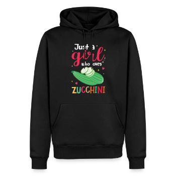 Zucchini - Männer Premium Bio Hoodie - Schwarz - Vorne - Nico (187cm)