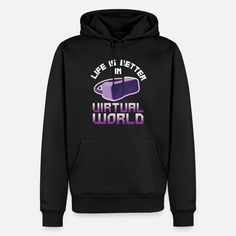 Cadeau VR de réalité virtuelle - Sweat à capuche Premium bio Homme - noir