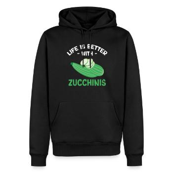 Zucchini - Männer Premium Bio Hoodie - Schwarz - Vorne - Nico (187cm)