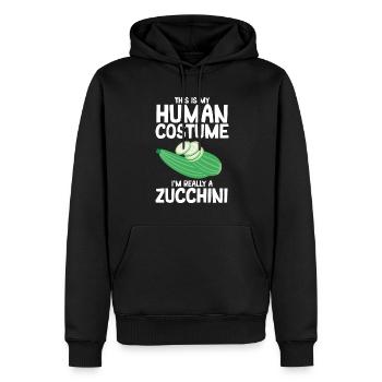 Zucchini - Männer Premium Bio Hoodie - Schwarz - Vorne - Nico (187cm)