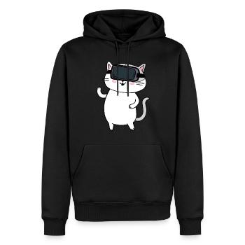 Cadeau VR de réalité virtuelle - Sweat à capuche Premium bio Homme - noir - Devant - Nico (187cm)