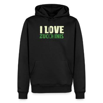 Zucchini - Männer Premium Bio Hoodie - Schwarz - Vorne - Nico (187cm)