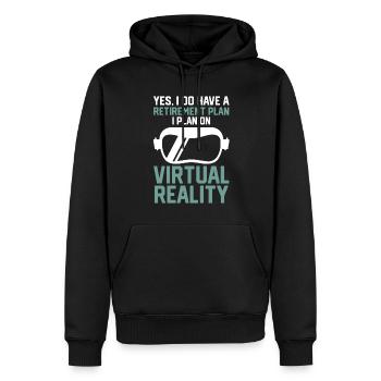 Cadeau VR de réalité virtuelle - Sweat à capuche Premium bio Homme - noir - Devant - Nico (187cm)