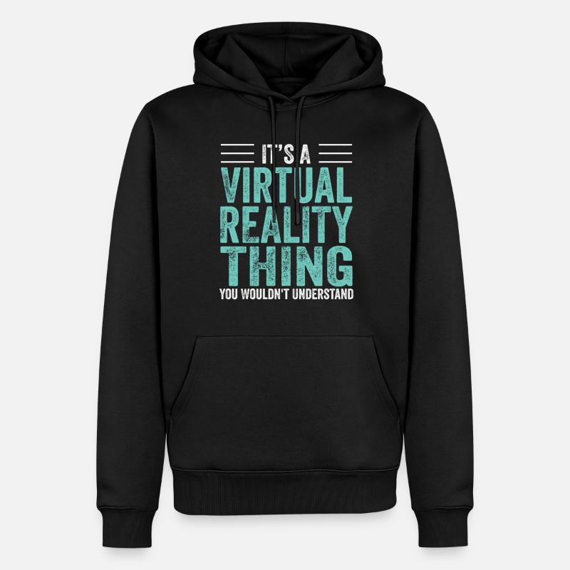 Cadeau VR de réalité virtuelle - Sweat à capuche Premium bio Homme - noir