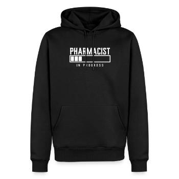 Pharmacien - Sweat à capuche Premium bio Homme - noir - Devant - Nico (187cm)