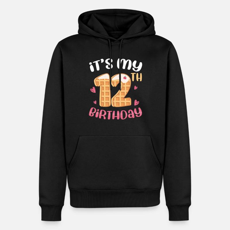 Gaufre du 12e anniversaire - Sweat à capuche Premium bio Homme - noir