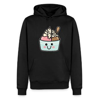 Froyo - Männer Premium Bio Hoodie - Schwarz - Vorne - Nico (187cm)