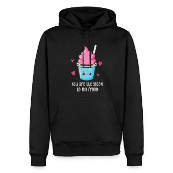 Du bist der Löffel zu meinem Froyo - Männer Premium Bio Hoodie - Schwarz - Vorne - Nico (187cm)