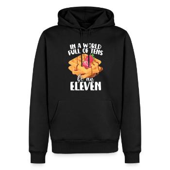 In a world full of tens, let a penalty be - Men’s Premium Organic Hoodie - black - Front - Nico (187cm)