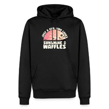 Juste une fille qui aime le soleil et les gaufres - Sweat à capuche Premium bio Homme - noir - Devant - Nico (187cm)