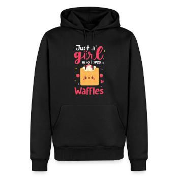 Juste une fille qui aime les gaufres - Sweat à capuche Premium bio Homme - noir - Devant - Nico (187cm)