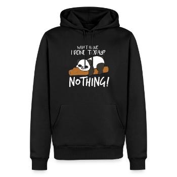 Nichts Tun Panda Schlafen - Männer Premium Bio Hoodie - Schwarz - Vorne - Nico (187cm)