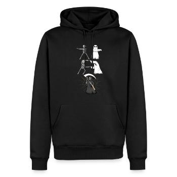 Mort fantôme squelette - Sweat à capuche Premium bio Homme - noir - Devant - Nico (187cm)