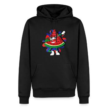 Pastèque - Sweat à capuche Premium bio Homme - noir - Devant - Nico (187cm)