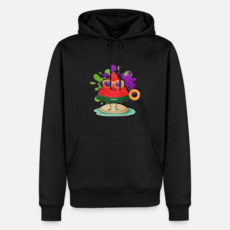 Wassermelone - Männer Premium Bio Hoodie - Schwarz