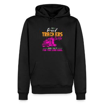 Lkw-Fahrer Trucker Vintage Sattelzug Sprüche - Männer Premium Bio Hoodie - Schwarz - Vorne - Nico (187cm)