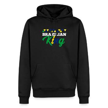 Brasilien - Männer Premium Bio Hoodie - Schwarz - Vorne - Nico (187cm)
