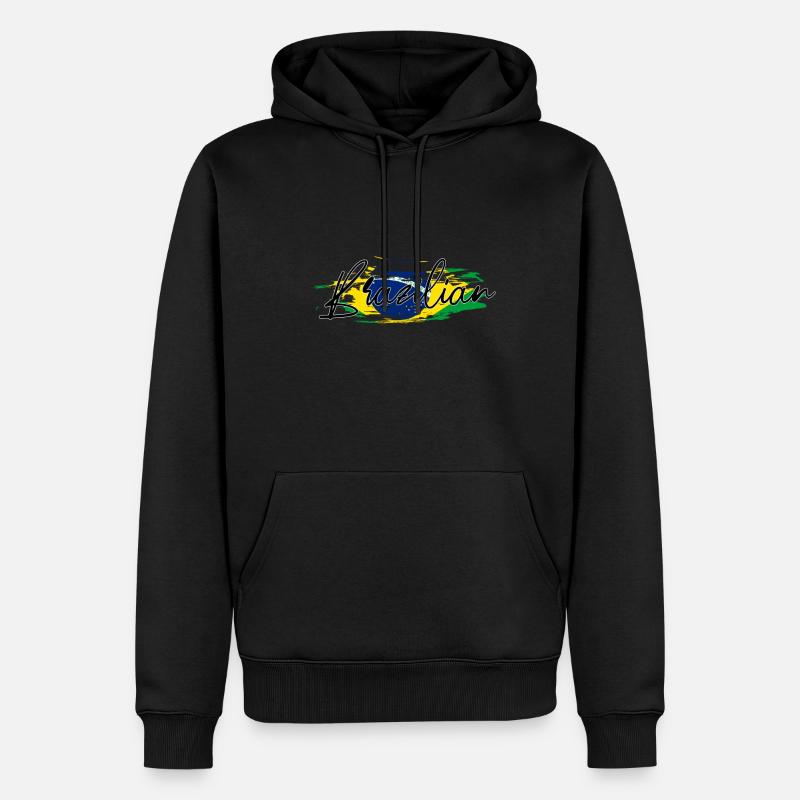 Brasilien - Männer Premium Bio Hoodie - Schwarz