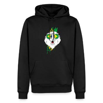 Brésil - Sweat à capuche Premium bio Homme - noir - Devant - Nico (187cm)