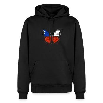 Chile - Männer Premium Bio Hoodie - Schwarz - Vorne - Nico (187cm)