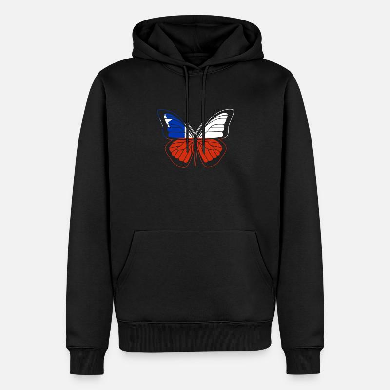 Chile - Männer Premium Bio Hoodie - Schwarz