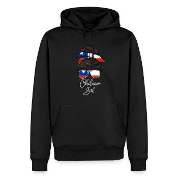 Chile - Männer Premium Bio Hoodie - Schwarz - Vorne - Nico (187cm)