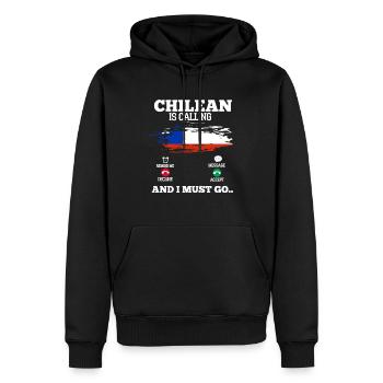 Chile - Herre Premium økologisk hoodie - sort - Foran - Nico (187cm)