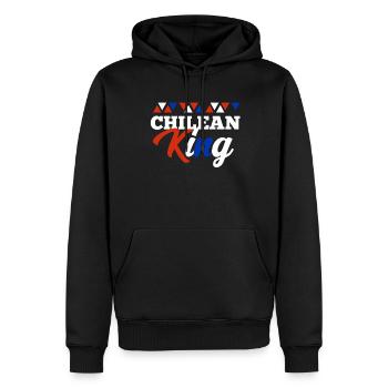 Chile - Männer Premium Bio Hoodie - Schwarz - Vorne - Nico (187cm)