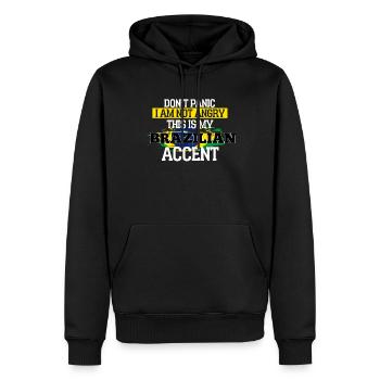 Brasilien - Männer Premium Bio Hoodie - Schwarz - Vorne - Nico (187cm)