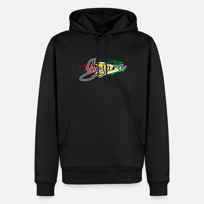 Guyana - Männer Premium Bio Hoodie - Schwarz