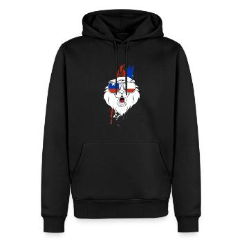 Chile - Männer Premium Bio Hoodie - Schwarz - Vorne - Nico (187cm)
