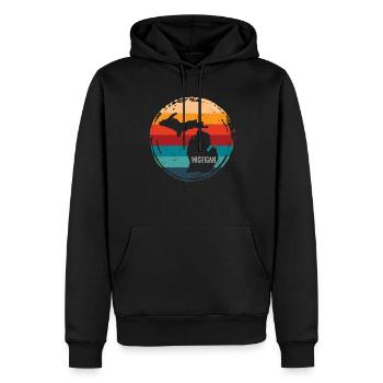 Michigan - Men’s Premium Organic Hoodie - black - Front - Nico (187cm)
