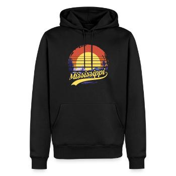 Mississippi - Männer Premium Bio Hoodie - Schwarz - Vorne - Nico (187cm)