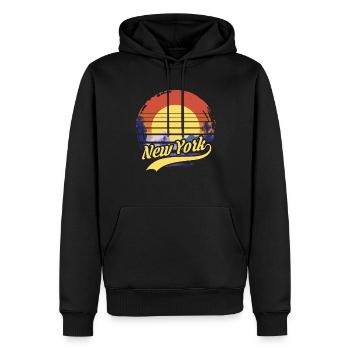 New York - Sweat à capuche Premium bio Homme - noir - Devant - Nico (187cm)