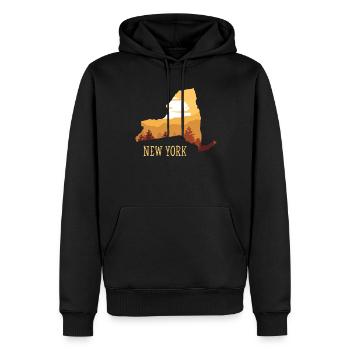 New York - Sweat à capuche Premium bio Homme - noir - Devant - Nico (187cm)