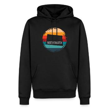 North Dakota - Männer Premium Bio Hoodie - Schwarz - Vorne - Nico (187cm)