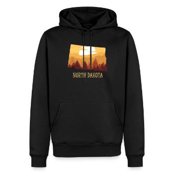 North Dakota - Männer Premium Bio Hoodie - Schwarz - Vorne - Nico (187cm)