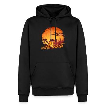 North Dakota - Männer Premium Bio Hoodie - Schwarz - Vorne - Nico (187cm)