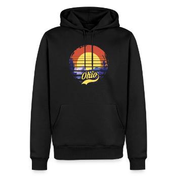 Ohio - Männer Premium Bio Hoodie - Schwarz - Vorne - Nico (187cm)