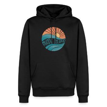 Rhode Island - Sweat à capuche Premium bio Homme - noir - Devant - Nico (187cm)