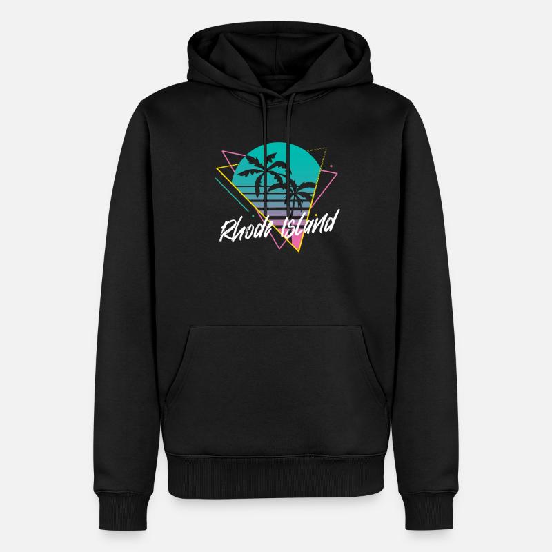 Rhode Island - Männer Premium Bio Hoodie - Schwarz