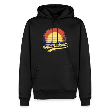 South Dakota - Männer Premium Bio Hoodie - Schwarz - Vorne - Nico (187cm)