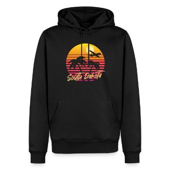 South Dakota - Männer Premium Bio Hoodie - Schwarz - Vorne - Nico (187cm)