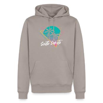 South Dakota - Männer Premium Bio Hoodie - Taupe - Vorne - Nico (187cm)