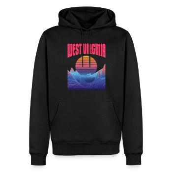 West Virginia - Männer Premium Bio Hoodie - Schwarz - Vorne - Nico (187cm)